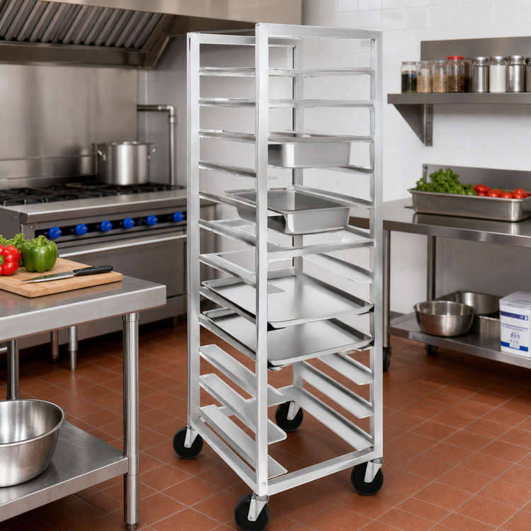 Product image #2 for Channel Manufacturing UTR-9 Standard Series Aluminum End-Load Steam Table Pan Rack, 9-Pair Capacity, 36 Inches High