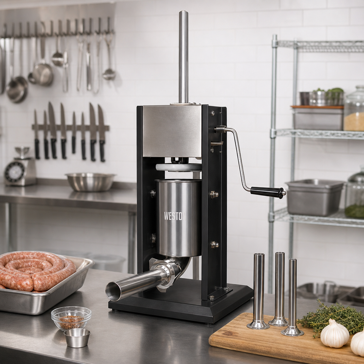 Product image #2 for Weston Vertical Manual Sausage Stuffer with Stainless Steel Canister, 7 lb Capacity