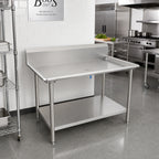 Thumbnail image #2 for John Boos DST6R10-3073SSW Stainless Steel Sorting Table, 72-7/8"W x 30-3/8"D, 10" Backsplash, Undershelf