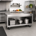 Thumbnail image #2 for La Rosa Refrigeration 50-Inch x 24-Inch Mobile Stainless Steel Equipment Stand with Open Cabinet Base