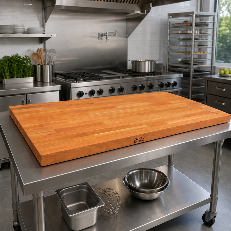 Product image #2 for John Boos Boos Block American Cherry Kitchen Countertop, 48" x 42" x 1-1/2" Thick, Varnique Finish