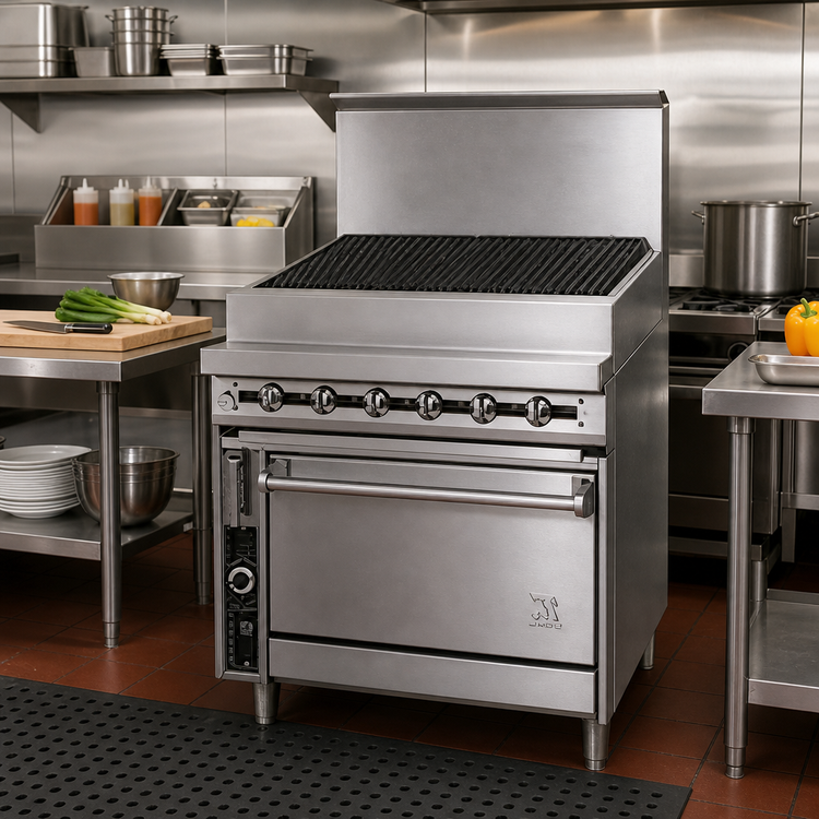 Product image #2 for Jade Titan JTRH-18B 18" Heavy Duty Gas Charbroiler with Cabinet Base