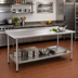 Thumbnail image #2 for Eagle Group Spec-Master UT2484E 84-Inch x 24-Inch Stainless Steel Work Table with Rear Up-Turn and Adjustable Undershelf