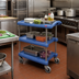 Thumbnail image #2 for Metro myCart Series 3-Shelf Open Base Polymer Utility Cart, Blue, 400 lb. Capacity