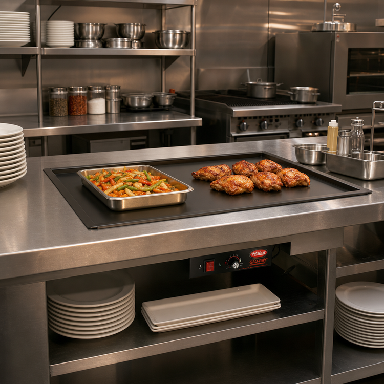 Product image #2 for Hatco Glo-Ray Built-In Rectangular Heated Shelf with Recessed Top, 24 x 19.5 Inch Usable Shelf