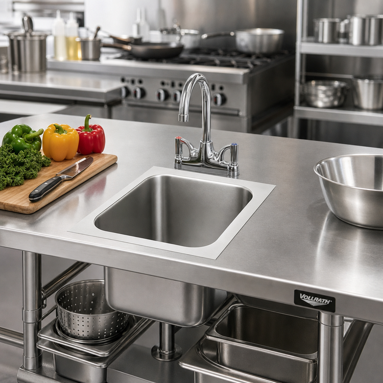 Product image #2 for Vollrath 1-Compartment Weld-In / Undermount Stainless Steel Sink, 14 x 9 x 9-3/4 Inch Bowl