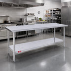 Thumbnail image #2 for Duke Manufacturing 316S-30120 120-Inch x 30-Inch Stainless Steel Work Table with Open Undershelf, 16-Gauge 300-Series Top