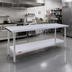 Thumbnail image #2 for Duke 120-Inch x 30-Inch Stainless Steel Work Table with Undershelf