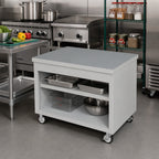 Thumbnail image #2 for Duke Manufacturing Thurmaduke TST-46PG Mobile Solid Top Utility Counter, 46 x 32 x 36 Inches, Stainless Steel Top, Open Rear