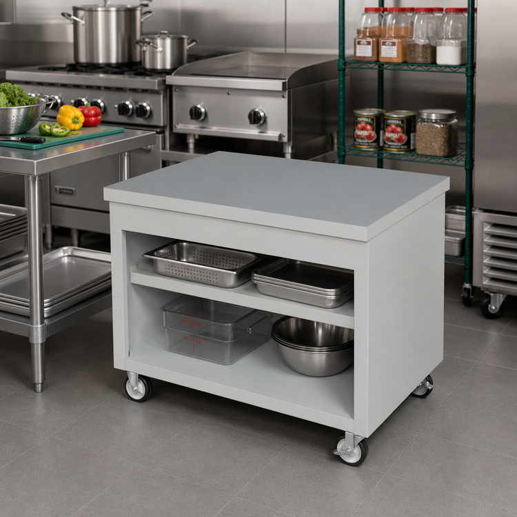 Product image #2 for Thurmaduke TST-46PG Mobile Solid Top Utility Counter, 46 x 32 x 36 Inches