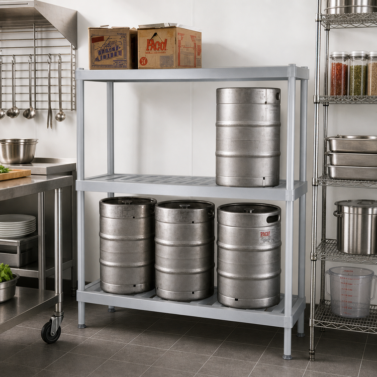 Product image #2 for Panco 3-Tier Aluminum Beer Keg Rack, 8-Keg Capacity, 80 x 18 x 76 Inches