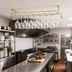 Thumbnail image #2 for Winco 16-Inch Ceiling-Mounted Brass-Plated Wire Glass Hanger