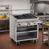 Thumbnail image #2 for Bakers Pride Dante Series 48-Inch Floor Model Gas Radiant Charbroiler with Open Cabinet Base