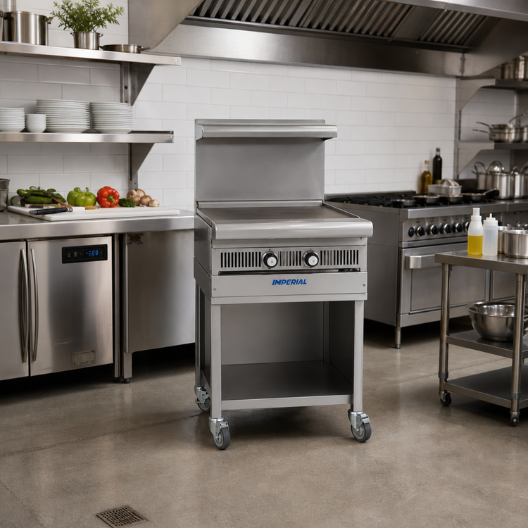 Product image #2 for Imperial Spec Series 18-Inch Gas Griddle Add-A-Unit Floor Model with Open Cabinet Base and Manual Controls