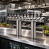 Thumbnail image #2 for Perlick 10-Faucet Glycol-Cooled Winged Bridge Countertop Draft Tower, Stainless Steel