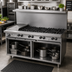 Thumbnail image #2 for Garland G Starfire Pro 60-Inch Gas Restaurant Range with 8 Open Burners, 12-Inch Griddle, and 2 Storage Bases