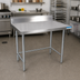 Thumbnail image #2 for BK Resources Open Base Work Table with 5-Inch Backsplash, 60 x 24 Inches, 430 Stainless Steel Top