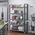Thumbnail image #2 for Cambro Camshelving® Elements EXU184284VS5480 5-Tier Stationary Polymer Shelving Unit, 42 x 18 x 84 in, Vented/Solid, Gray