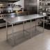 Thumbnail image #2 for Advance Tabco 120-Inch x 30-Inch 16-Gauge 304 Stainless Steel Work Table with Open Base and Crossrails