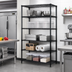 Thumbnail image #2 for 60-Inch x 12-Inch x 86-Inch Black Epoxy Antimicrobial Wire Shelving Starter Kit with 5 Shelves