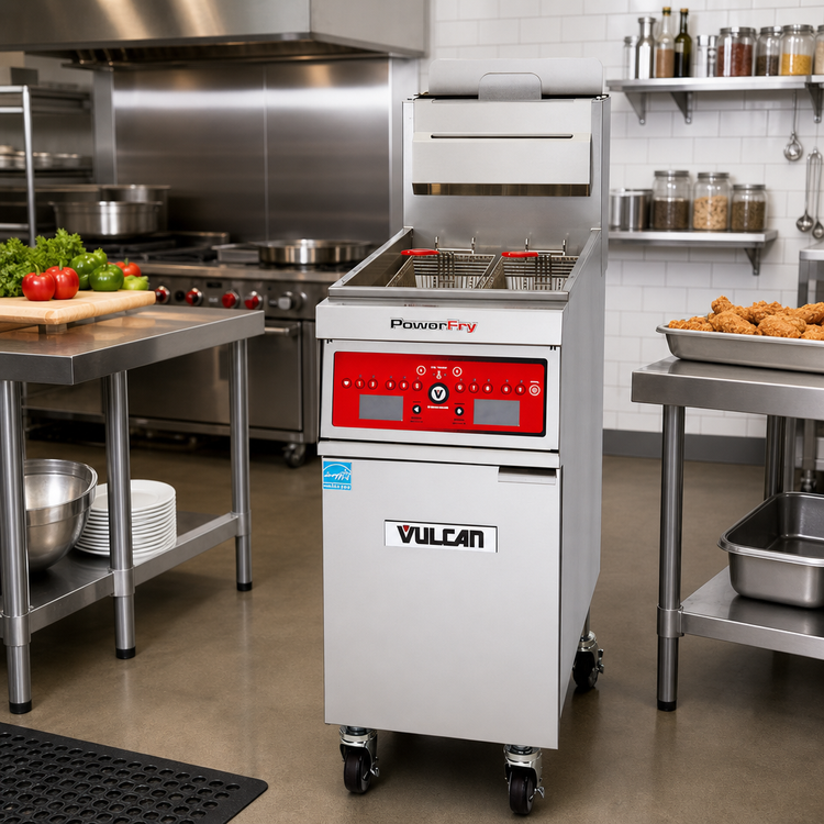 Product image #3 for Vulcan PowerFry5 1VK85C High-Efficiency Free-Standing Gas Fryer, 21 Inch, 85-90 lb. Capacity, Programmable Computer Controls