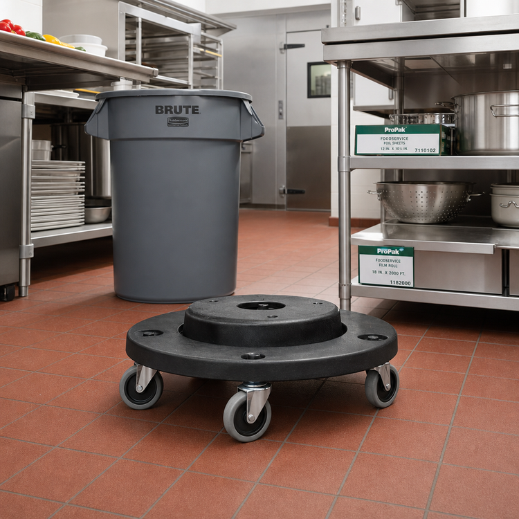 Product image #2 for Rubbermaid Commercial Products BRUTE Heavy-Duty Trash Can Dolly for 16-, 20-, 26-, and 32-Gallon Containers