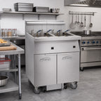 Thumbnail image #2 for Imperial (Middleby) IFSSP375EU 3-Tank Electric Floor Fryer, 75 lb. Each, Built-In Under-Fryer Filter, Stainless Steel, Tilt-Up Elements