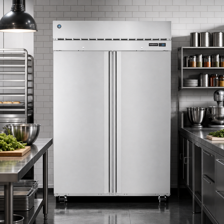 Product image #2 for Hoshizaki Steelheart F2A-FSN 52-Inch Two-Section Reach-In Freezer, 47.11 Cu. Ft., Top-Mounted Self-Contained, Solid Doors