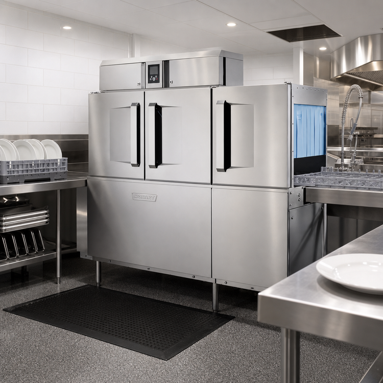 Product image #2 for Hobart CL66-DWR Single-Tank High Temperature Rack Conveyor Dishwasher with Drain Water Energy Recovery