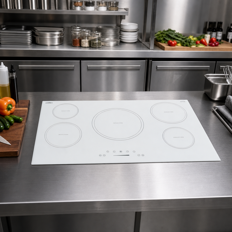 Product image #2 for Summit Commercial 36-Inch White 5-Burner Drop-In Induction Cooktop
