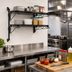 Thumbnail image #2 for Quantum Wall-Mount Cantilever Double Shelf Wire Shelving Unit, 24 x 12 Inches, Black Epoxy