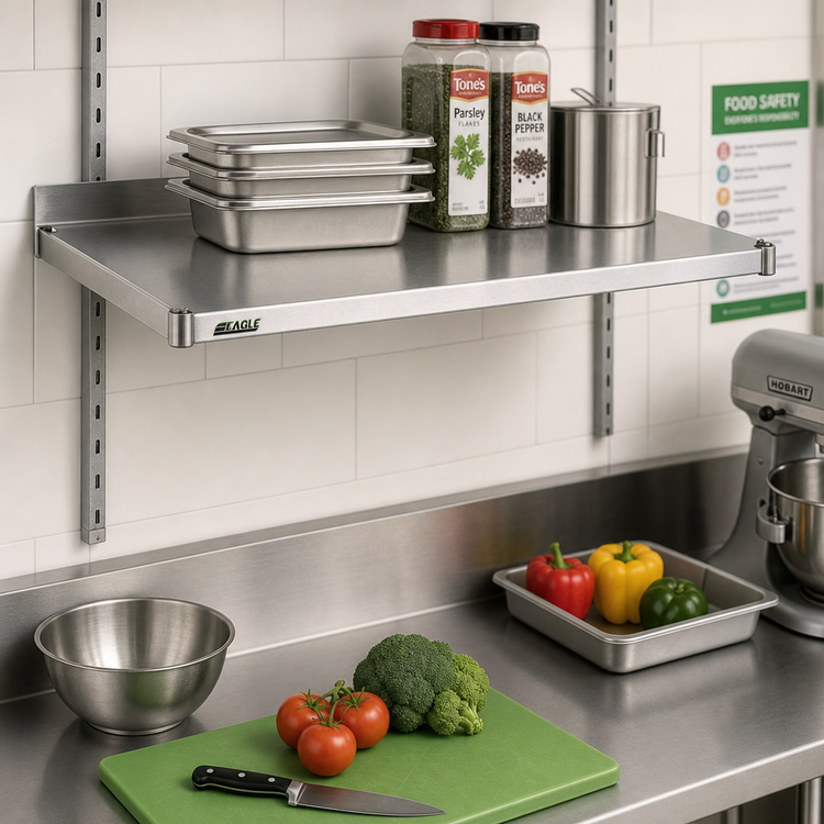Product image #2 for Eagle Group 30-Inch W x 24-Inch D Solid Galvanized Shelf with Marine Edge