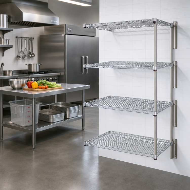 Product image #2 for Eagle Group 4-Tier Add-On Wire Shelving Unit, 24W x 21D x 63H, Stainless Steel Finish