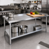 Thumbnail image #2 for Stallion 60-Inch x 30-Inch Stainless Steel Equipment Stand with Adjustable Undershelf