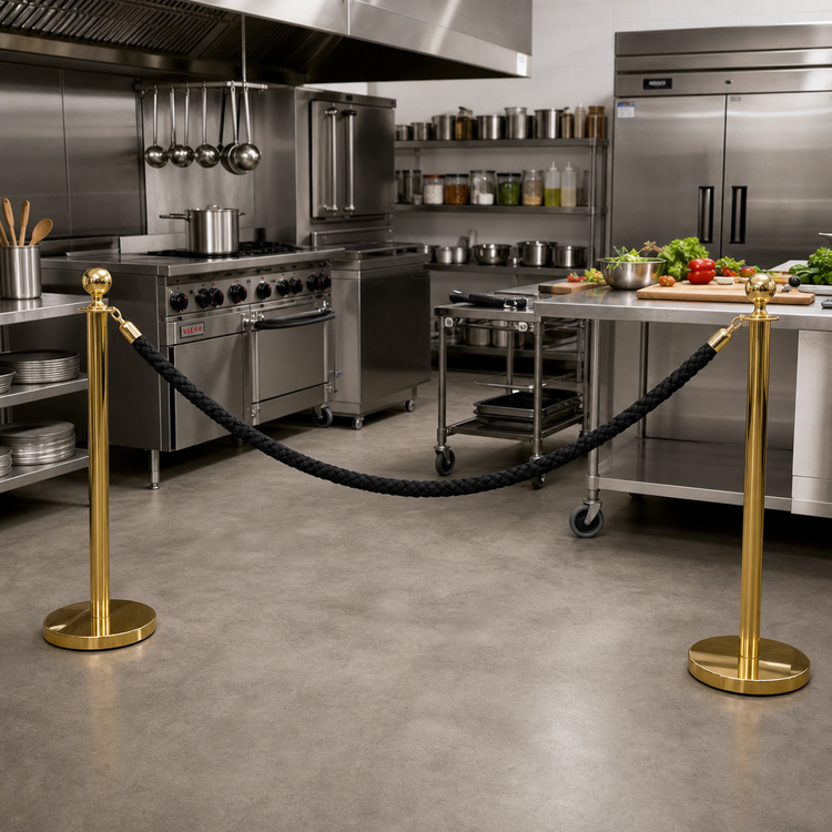 Product image #2 for Securit 60-Inch Black Braided Barrier Rope with Gold Ends