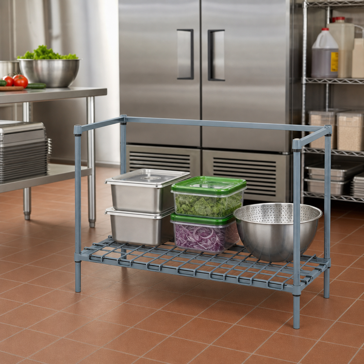Product image #2 for Quantum Modular Wire Dunnage Rack, 30 x 18 x 34 Inches, Gray Epoxy Antimicrobial Finish