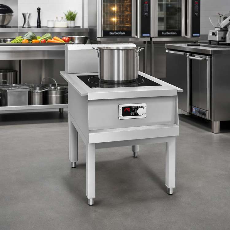 Product image #2 for Eurodib USA Single-Burner Stock Pot Commercial Induction Cooktop with Legs, 5000W, 240V