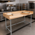 Thumbnail image #2 for John Boos DNB07 48-Inch x 30-Inch Baker's Top Wood Work Table with 4-Inch Coved Riser and Galvanized Base