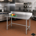 Thumbnail image #2 for Advance Tabco 60-Inch x 24-Inch 16-Gauge 304 Stainless Steel Work Table with 5-Inch Backsplash and Open Base