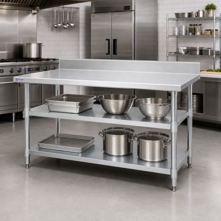 Product image #2 for Eagle Group 72"W x 30"D Adjustable Galvanized Work Table Undershelf