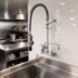 Thumbnail image #2 for Wall-Mount Pre-Rinse Unit with Add-On Faucet, 8-Inch Centers, 12-Inch Swing Spout, 44-Inch Hose
