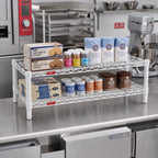Thumbnail image #2 for Eagle Group QuadTruss HDFCM1430W Front Case Merchandise Wire Shelving Unit, 2-Tier, 30 x 14 x 14 in, White Epoxy