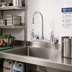 Thumbnail image #2 for T&S Brass B-0331 Low-Lead Wall Mount Double Pantry Mixing Faucet with Gooseneck Spout