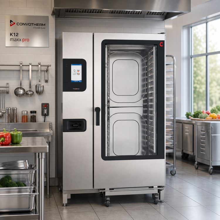 Product image #2 for Convotherm K12 C4 ET 20.20GB-N DD maxx pro Roll-In Gas Combi Oven/Steamer School Package with Disappearing Door