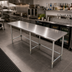 Thumbnail image #2 for 108 Inch x 24 Inch 18 Gauge Stainless Steel Underbar Work Table with Open Galvanized Base