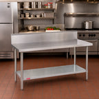 Thumbnail image #2 for Duke Manufacturing 314-30108-10R 108-Inch Stainless Steel Cocktail Station with 10-Inch Riser and Galvanized Undershelf