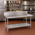 Thumbnail image #2 for Duke 108-Inch x 30-Inch Stainless Steel Work Table with 10-Inch Riser and Galvanized Undershelf