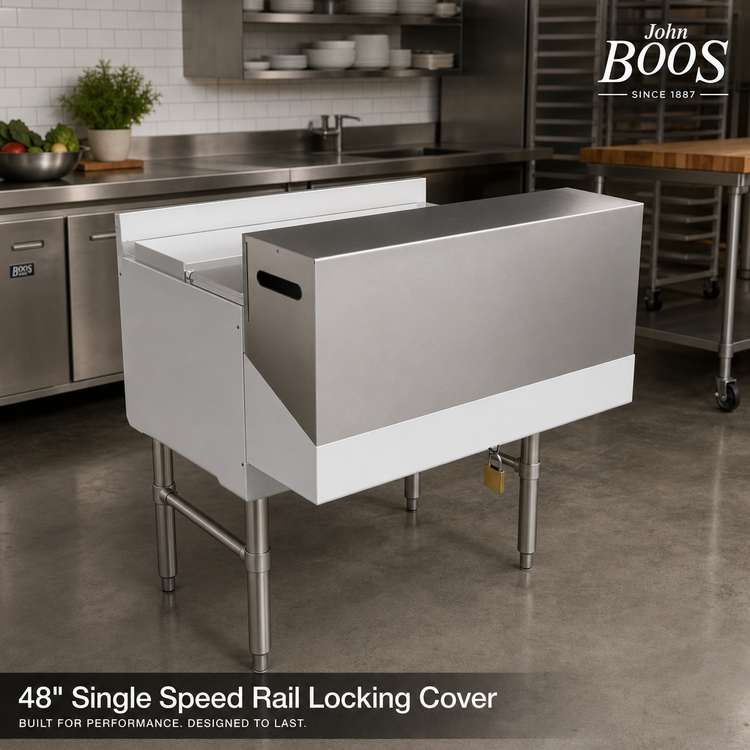 Product image #2 for John Boos 48-Inch Single Stainless Steel Speed Rail Locking Cover