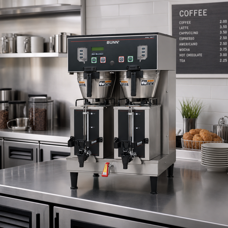 Product image #2 for BUNN BrewWISE Dual GPR DBC Satellite Coffee Brewer with 2 GPR Servers