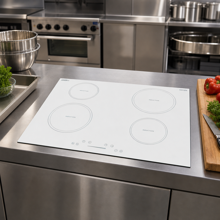 Product image #2 for Summit Commercial 30-Inch 4-Burner Drop-In Induction Cooktop, White, 208-240V